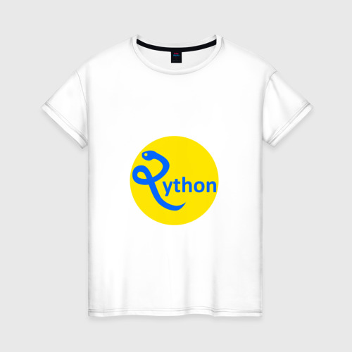 Женская футболка хлопок Python - язык программирования, цвет белый