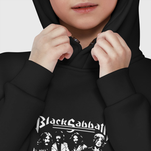 Детское худи Oversize хлопок Группа Black Sabbath, цвет черный - фото 7