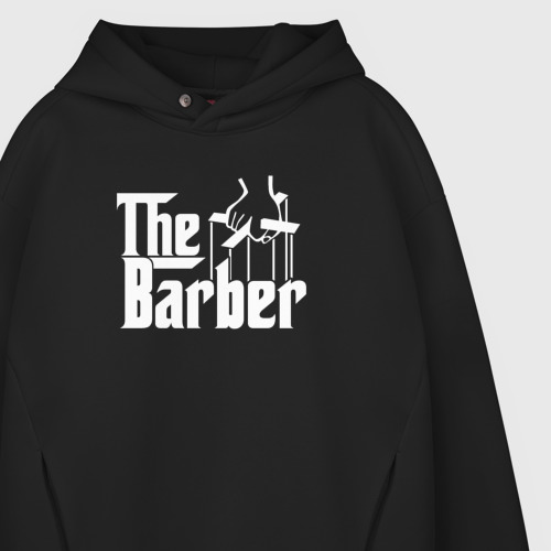 Мужское худи Oversize хлопок The Barber godfather, цвет черный - фото 4