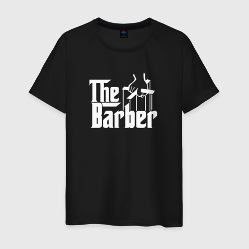 Мужская футболка хлопок The Barber godfather, цвет черный