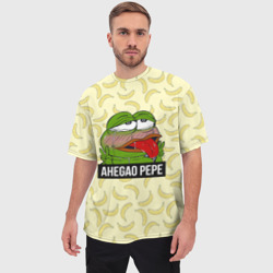 Мужская футболка oversize 3D Ahegao Pepe - фото 2