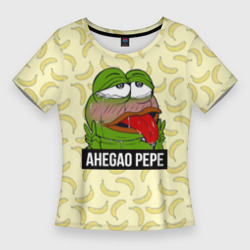 Женская футболка 3D Slim Ahegao Pepe
