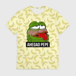 Мужская футболка 3D Ahegao Pepe