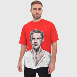 Мужская футболка oversize 3D Райан Гослинг 3 - фото 2