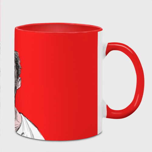 Кружка с полной запечаткой Райан Гослинг 3, цвет белый + красный