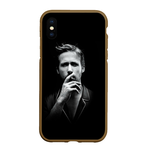 Чехол для iPhone XS Max матовый Ryan Gosling, цвет коричневый