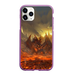 Чехол для iPhone 11 Pro Max матовый Fire Dragon