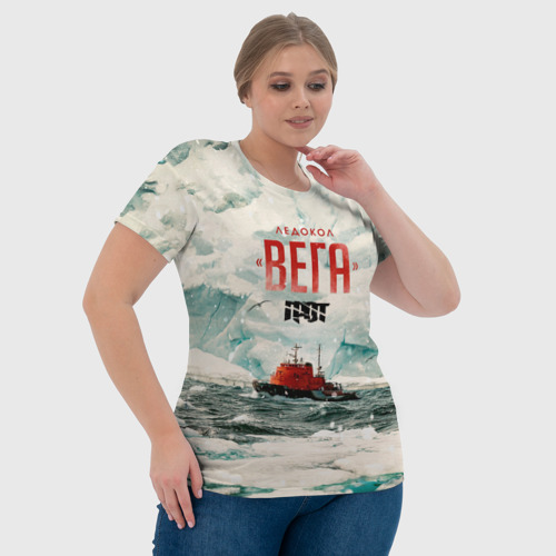 Женская футболка 3D с принтом Ледокол Вега, фото #4