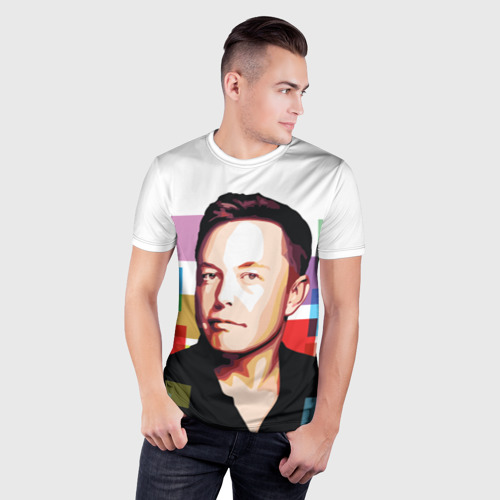 Мужская футболка 3D Slim Илон Маск, цвет 3D печать - фото 3