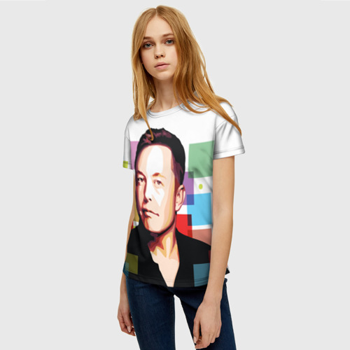 Женская футболка 3D Илон Маск, цвет 3D печать - фото 3