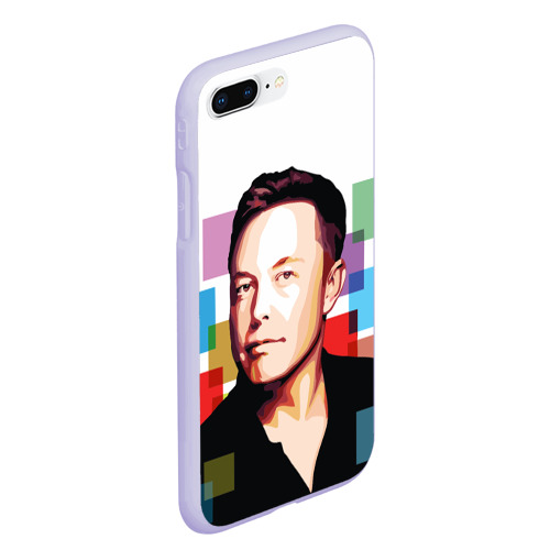 Чехол для iPhone 7Plus/8 Plus матовый Илон Маск, цвет светло-сиреневый - фото 3