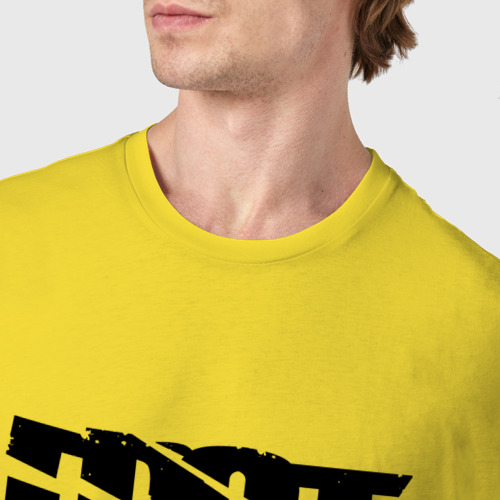 Мужская футболка хлопок 2%, цвет желтый - фото 6