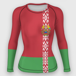 Женский рашгард 3D Белоруссия, лента с гербом
