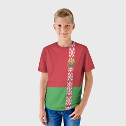 Детская футболка 3D Белоруссия, лента с гербом - фото 2