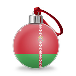 Ёлочный шар Белоруссия, лента с гербом
