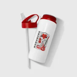 Бутылка для воды с трубочкой Музыкальное сердце - фото 2
