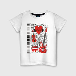 Детская футболка хлопок Музыкальное сердце
