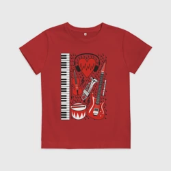 Детская футболка хлопок Музыкальное сердце