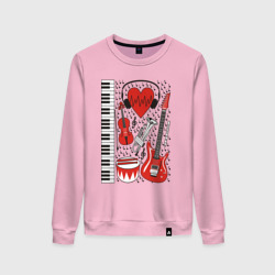 Женский свитшот хлопок Музыкальное сердце