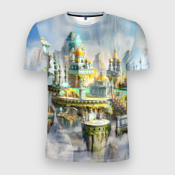 Мужская футболка 3D Slim Город в небе