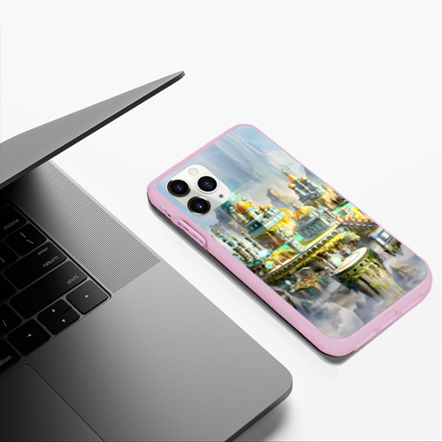 Чехол для iPhone 11 Pro Max матовый Город в небе, цвет розовый - фото 5