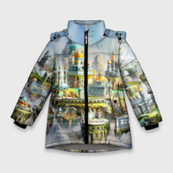 Зимняя куртка для девочек 3D Город в небе