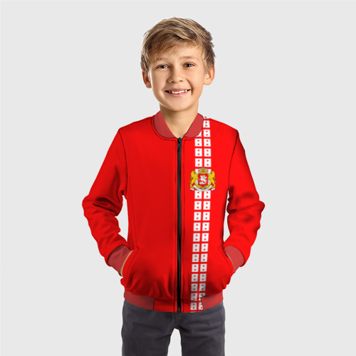 Детский бомбер 3D Грузия, лента с гербом, цвет красный - фото 4