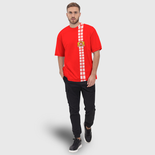 Мужская футболка oversize 3D Грузия, лента с гербом, цвет 3D печать - фото 5