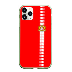 Чехол для iPhone 11 Pro Max матовый Грузия, лента с гербом