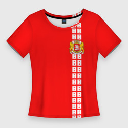 Женская футболка 3D Slim Грузия, лента с гербом