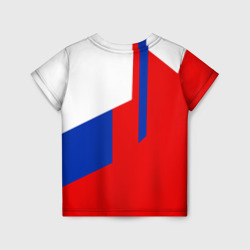 Футболка с принтом Russia sport для ребенка, вид сзади №1. Цвет основы: белый