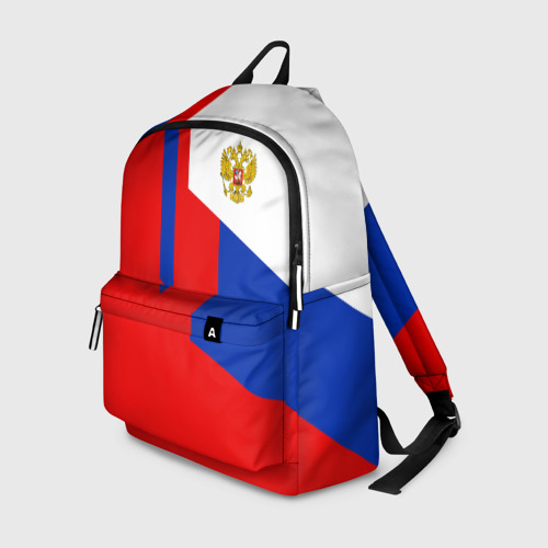 Рюкзак 3D с принтом RUSSIA SPORT | РОССИЯ ТРИКОЛОР, вид спереди #2