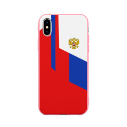 Чехол для iPhone X матовый Russia sport