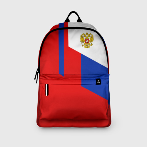 Рюкзак 3D с принтом RUSSIA SPORT | РОССИЯ ТРИКОЛОР, вид сбоку #3