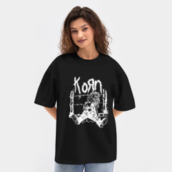 Женская футболка Oversize хлопок texturе Korn - фото 2