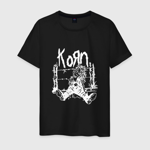 Мужская футболка хлопок Korn, цвет черный