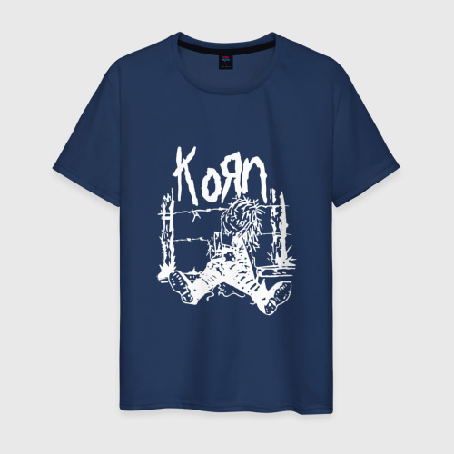 Мужская футболка из хлопка с принтом Korn, вид спереди №1