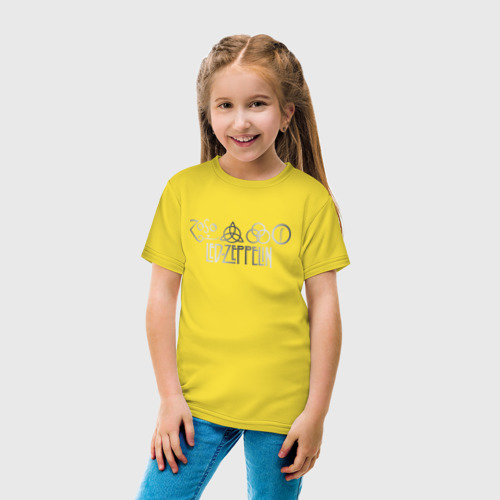 Детская футболка хлопок Led Zeppelin, цвет желтый - фото 5