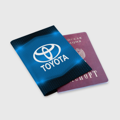Обложка для паспорта матовая кожа Toyota sport, цвет пыльно-розовый - фото 3