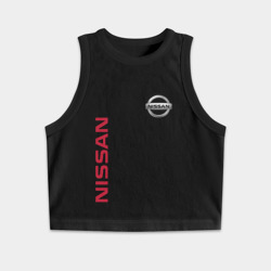 Женская укороченная майка-топ хлопок Nissan