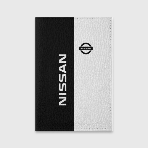 Обложка для паспорта матовая кожа Nissan, цвет черный