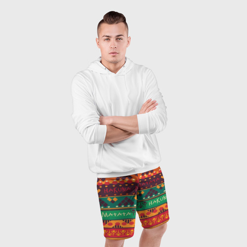 Мужские шорты спортивные Hakuna Matata, цвет 3D печать - фото 5