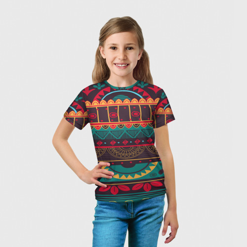 Детская футболка 3D Мексиканский орнамент, цвет 3D печать - фото 5