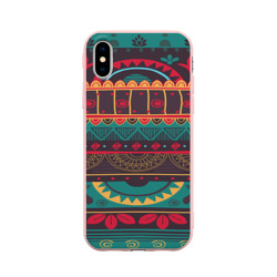 Чехол для iPhone X матовый Мексиканский орнамент