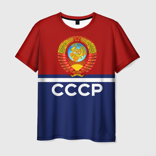 Мужская футболка с принтом СССР, вид спереди №1