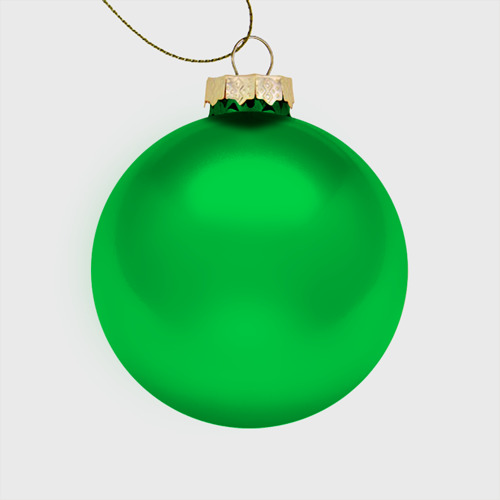 Стеклянный ёлочный шар СССР, цвет зеленый - фото 2