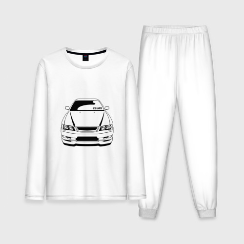 Мужская пижама с лонгсливом хлопок Toyota Chaser, цвет белый