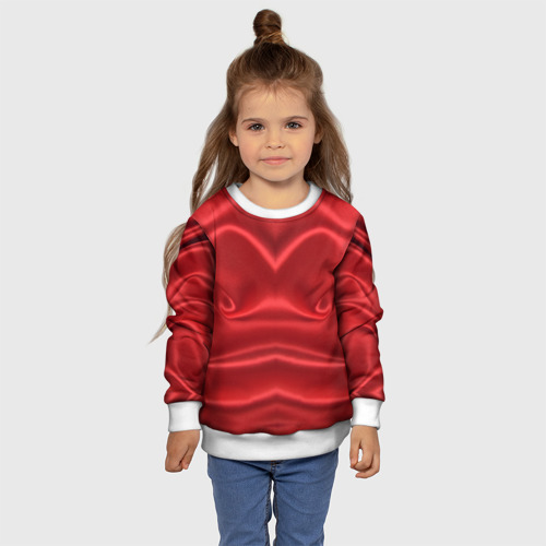 Детский свитшот 3D Красный Шелк, цвет 3D печать - фото 7