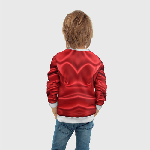Детский свитшот 3D Красный Шелк, цвет 3D печать - фото 6