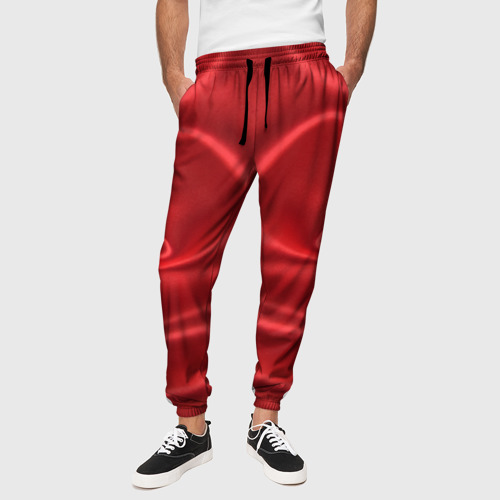 Мужские брюки 3D Красный Шелк, цвет 3D печать - фото 4